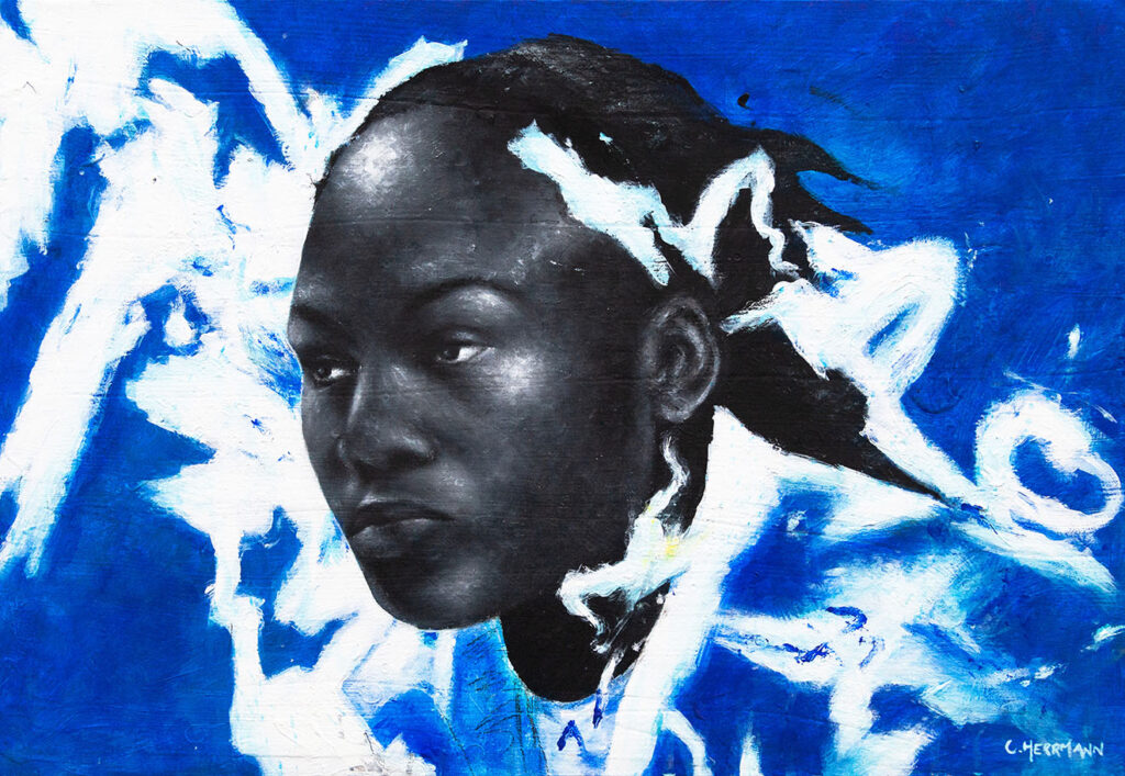 Titre: Clarisse Agbegnenou / Dimensions: 38 x 55 cm