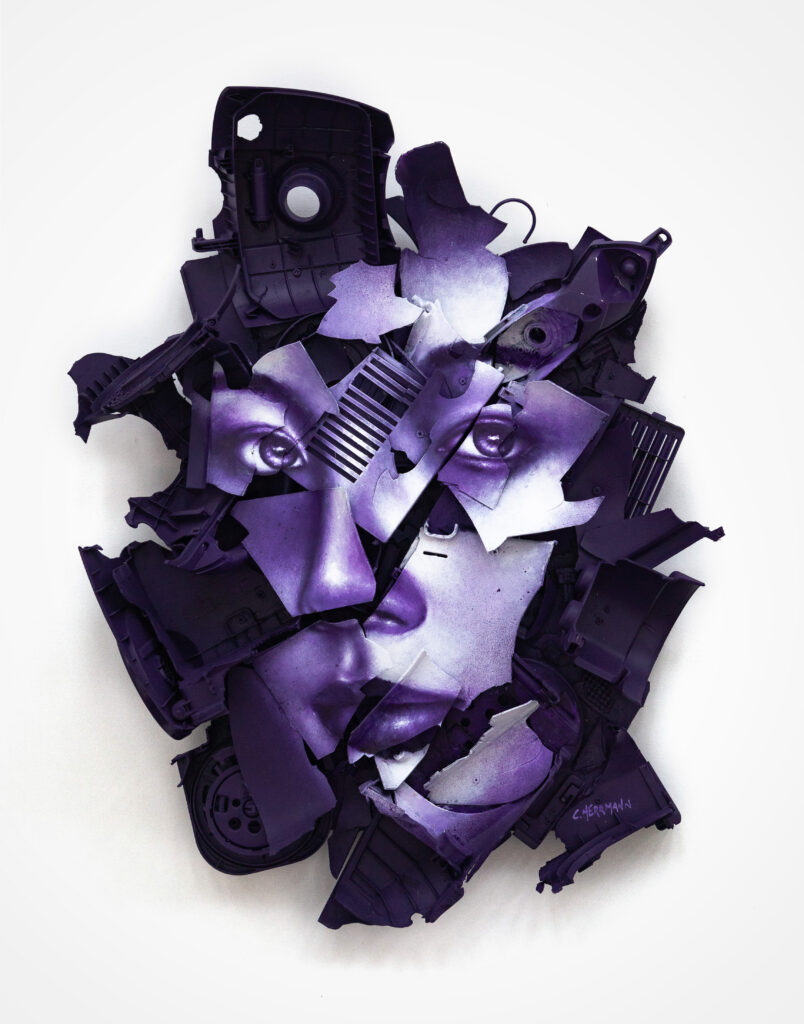 Titre: Purple Shards / Dimensions: 64 x 85 cm (2025)