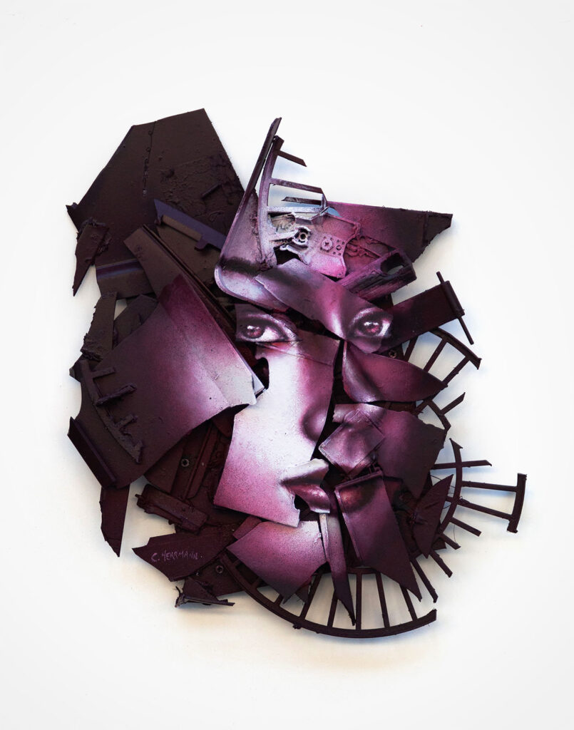 Titre: Red Fragments / Dimensions: 30 x 37 cm (2025)